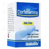 CLORFENAMINA (4MG) 20 TABLETAS