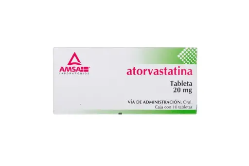 ATORVASTATINA 20 MG 10 TABLETAS CADA CAJA